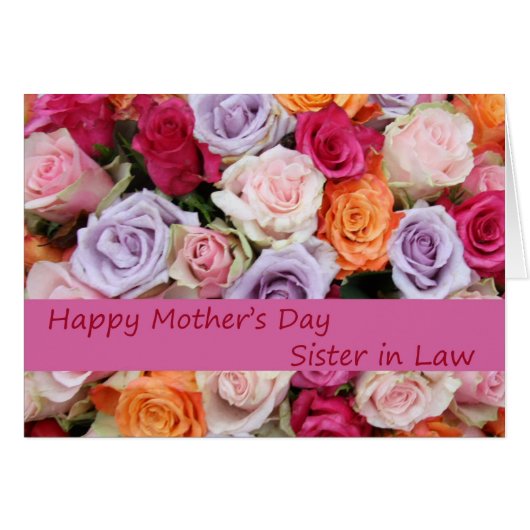 Schwester in Law Happy Mother's Day Rose Card (Vorderseite (Horizontal))