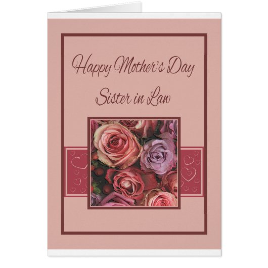 Schwester in Law Happy Mother's Day Rose Card (Vorne)