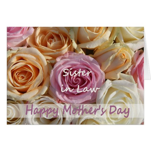Schwester in Law Happy Mother's Day Rose Card (Vorderseite (Horizontal))