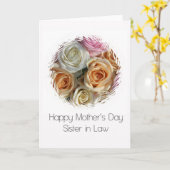 Schwester in Law Happy Mother's Day Rose Card Karte (Gelbe Blume)