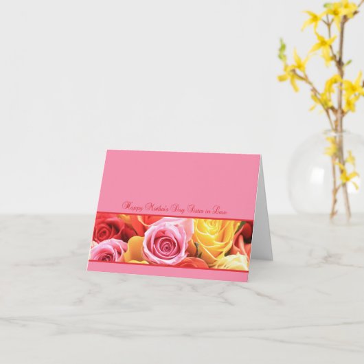 Schwester in Law Happy Mother's Day Rose Card Karte (Gelbe Blume)