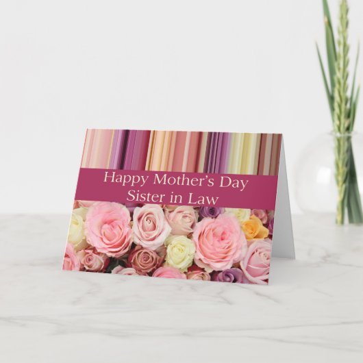 Schwester in Law Happy Mother's Day Rose Card Karte (Vorderseite)