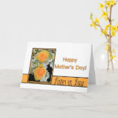 Schwester in Law Happy Mother's Day Rose Card Karte (Gelbe Blume)