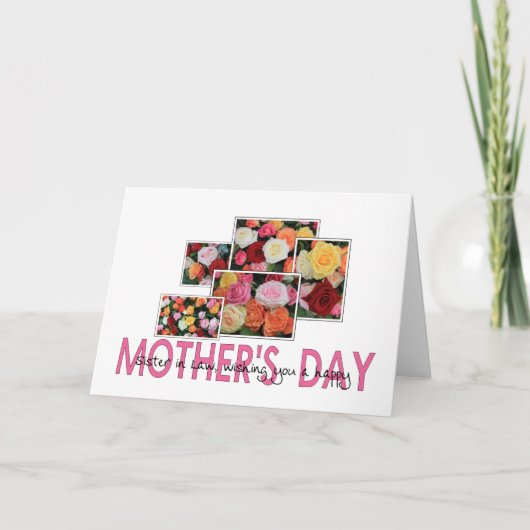 Schwester in Law Happy Mother's Day Rose Card Karte (Vorderseite)