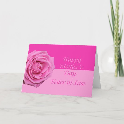 Schwester in Law Happy Mother's Day Rose Card Karte (Vorderseite)