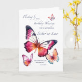 Schwester in Law Religiday to Butterflies Karte (Gelbe Blume)