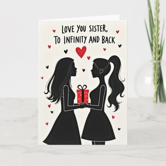 Schwester Infinity Hearts Karte (Vorderseite)