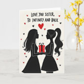 Schwester Infinity Hearts Karte (Gelbe Blume)