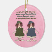 Schwester-Inspirationsverzierung Keramikornament (Links)