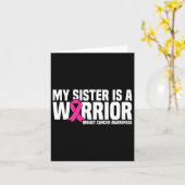 Schwester ist ein rosa Ribbon-Brustkrebs im Krieg Karte (Gelbe Blume)