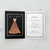 SCHWESTER ist mein Brautjungfer KAKAO-BROWN-Kleid Einladung (Innenseite)