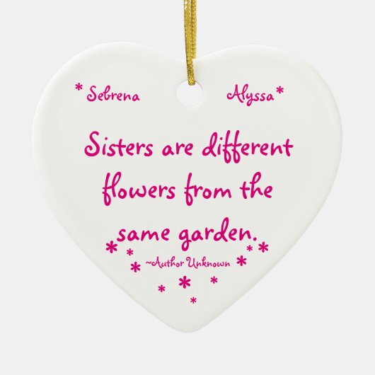 Schwester Keramik Ornament (Vorne)