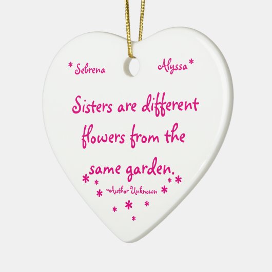 Schwester Keramik Ornament (Links)