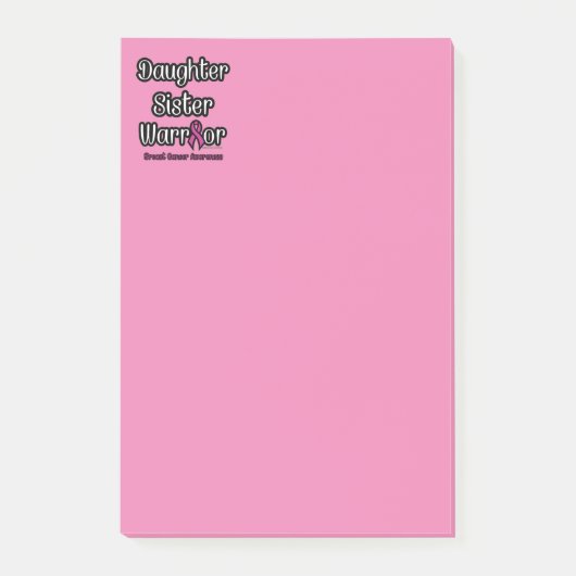 Schwester Kriegrior...Brustkrebs Post-it Klebezettel (Vorderseite)