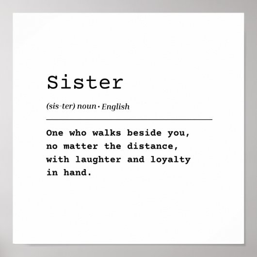 Schwester - Lachen & Loyalität Poster (Vorne)