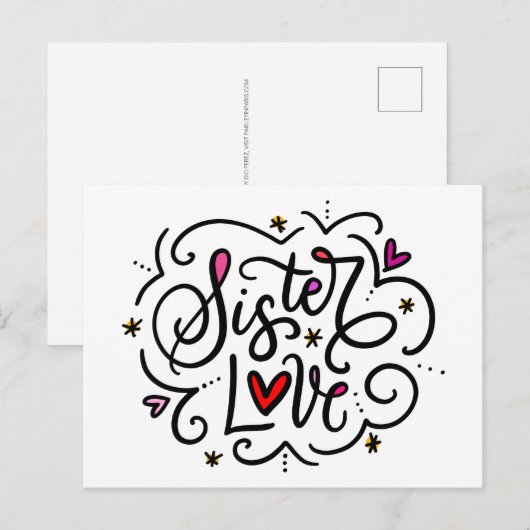 Schwester Liebe, handschriftlich Postkarte (Vorne/Hinten)