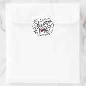 Schwester Liebe, handschriftlich Quadratischer Aufkleber (Tasche)