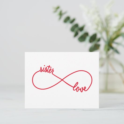 Schwester-Liebe, Unendlichkeitszeichen Postkarte (Stehend Vorderseite)
