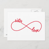 Schwester-Liebe, Unendlichkeitszeichen Postkarte (Vorne/Hinten)