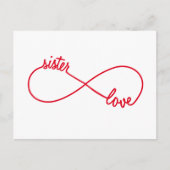 Schwester-Liebe, Unendlichkeitszeichen Postkarte (Vorderseite)