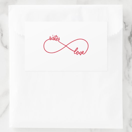 Schwester-Liebe, Unendlichkeitszeichen Rechteckiger Aufkleber (Tasche)