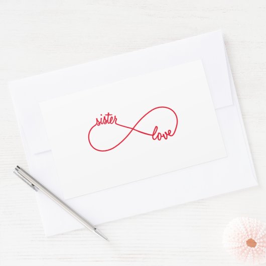 Schwester-Liebe, Unendlichkeitszeichen Rechteckiger Aufkleber (Umschlag)