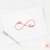 Schwester-Liebe, Unendlichkeitszeichen Runder Aufkleber (Umschlag)