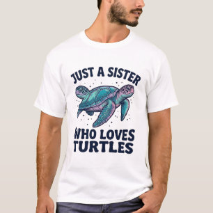 Schwester liebt Schildkröten Vintage-Gravurdesign_ T-Shirt