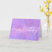 Schwester Lila Geburtstagskarte Mädchen geklappt Karte (Gelbe Blume)