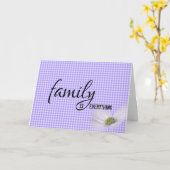 Schwester Lila Gingham Birthday Card Karte (Gelbe Blume)