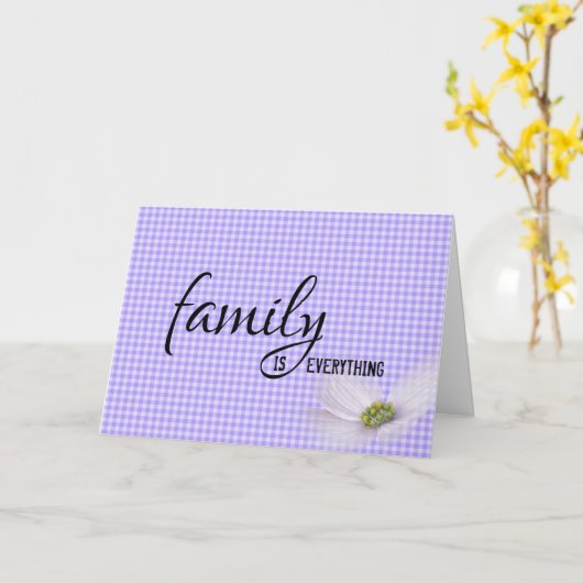 Schwester Lila Gingham Birthday Card Karte (Gelbe Blume)