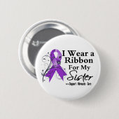 Schwester Lila Ribbon - Bauchspeicheldrüsenkrebs Button (Vorne & Hinten)