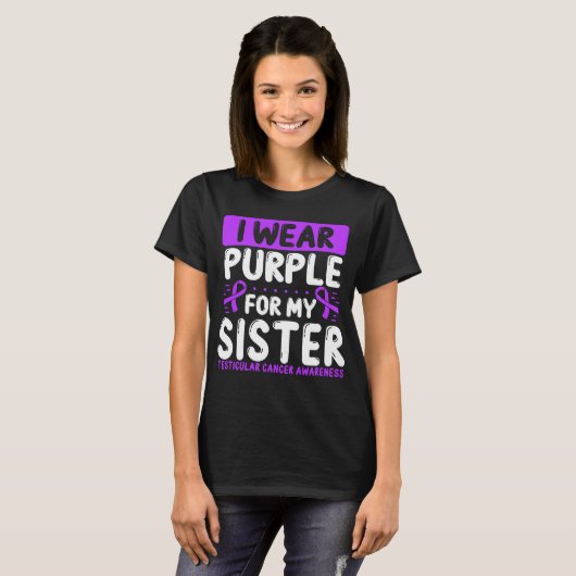Schwester Lila Ribbon Hoden T-Shirt (Vorne ganz)