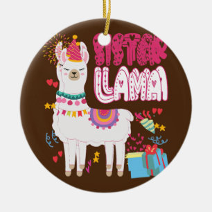 Schwester Llama Schwester des Geburtstagskinder Keramik Ornament