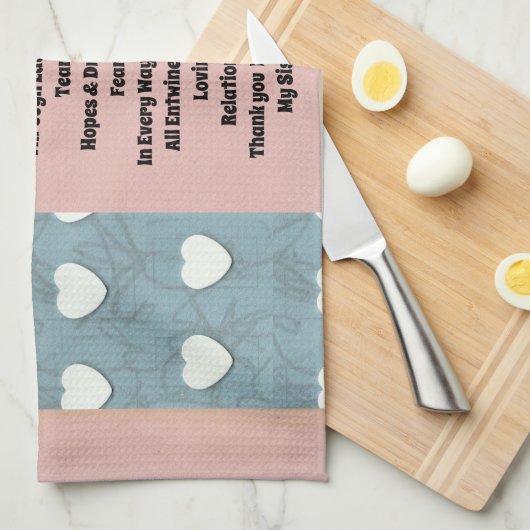 Schwester Marshmallow Herz Geschirrtuch (Viertel Falte)