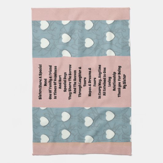 Schwester Marshmallow Herz Geschirrtuch (Vertikal)