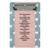 Schwester Marshmallow Herz Mini Klemmbrett (Vorderseite)