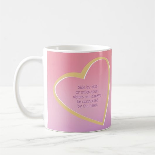 Schwester-Meilen auseinander Kaffeetasse (Links)