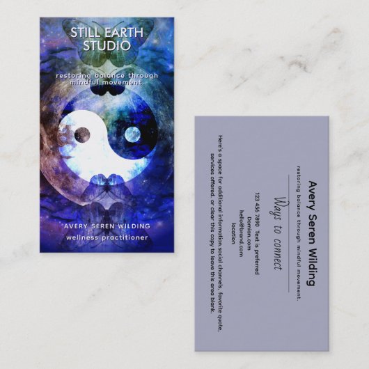 Schwester Mond | Yin Yang Design Visitenkarte (Vorne/Hinten)