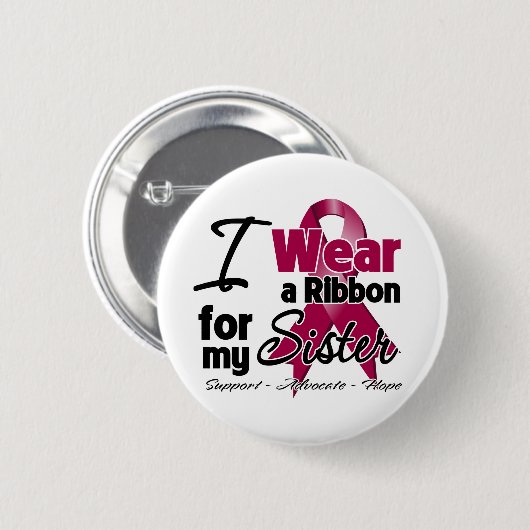 Schwester - Multiples Myelom Ribbon Button (Vorne & Hinten)