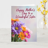 Schwester-Muttertags-Blumen Karte (Gelbe Blume)