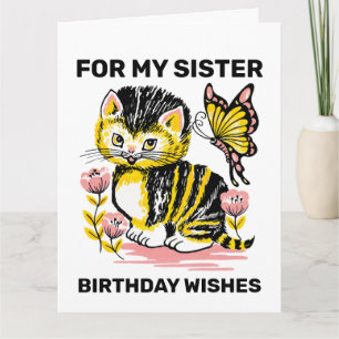 SCHWESTER NETTE KATZE HERZLICHEN GEBURTSTAG WUNSCH KARTE
