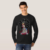 Schwester Niedlich Afro American Blume Mo T-Shirt (Vorne ganz)