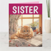 SCHWESTER NIEDLICH GINGER KATZGEBURTSTAGKARTE KARTE (Vorderseite)