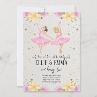 Schwester oder Twin Ballerina Einladung