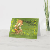 Schwester-Ostern-Karte - niedlicher Zentaur mit