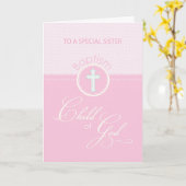 Schwester Pink Kind Gottes Taufe Herzlichen Glückw Karte (Gelbe Blume)