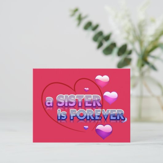 Schwester Postkarte (Stehend Vorderseite)