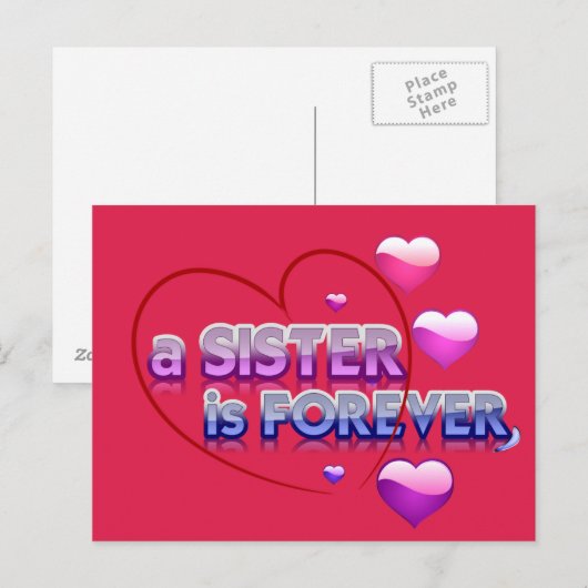 Schwester Postkarte (Vorne/Hinten)