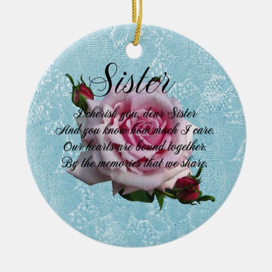 SCHWESTER QUOTE KERAMIK ORNAMENT (Vorne)